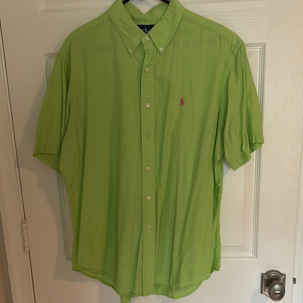 Polo by Ralph Lauren Men's Green Short Sleeve Shirt